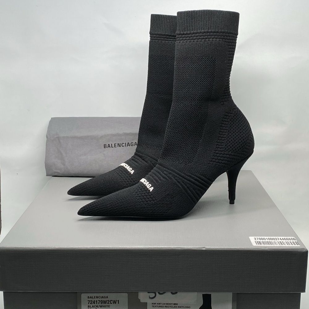 Balenciaga Knife 2.0 logo-appliquéd stretch-knit ankle boots - Picture 10 of 12